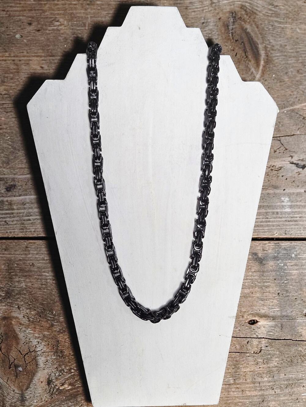 Unisex Statment Argento Vivo Black Heavy Chain Necklace
